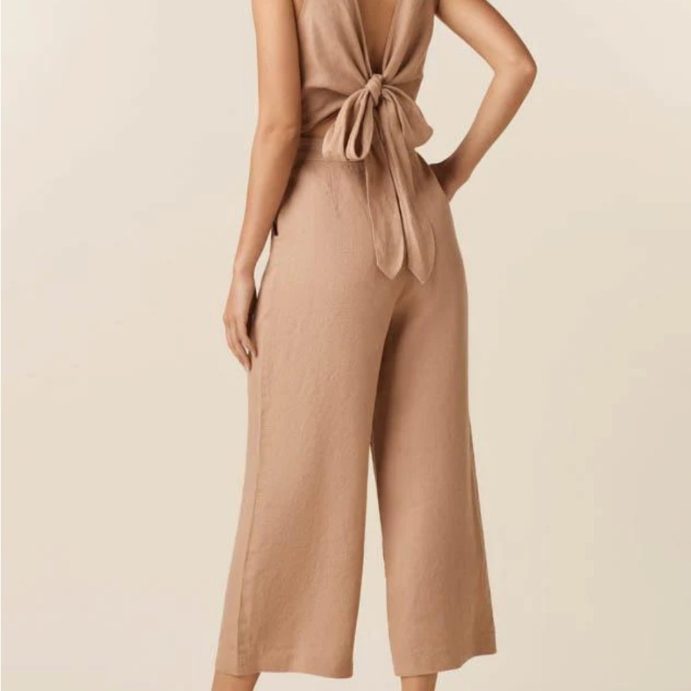 VETTA | The Two Piece Apron Linen Jumpsuit in Dusty Blush Size 2